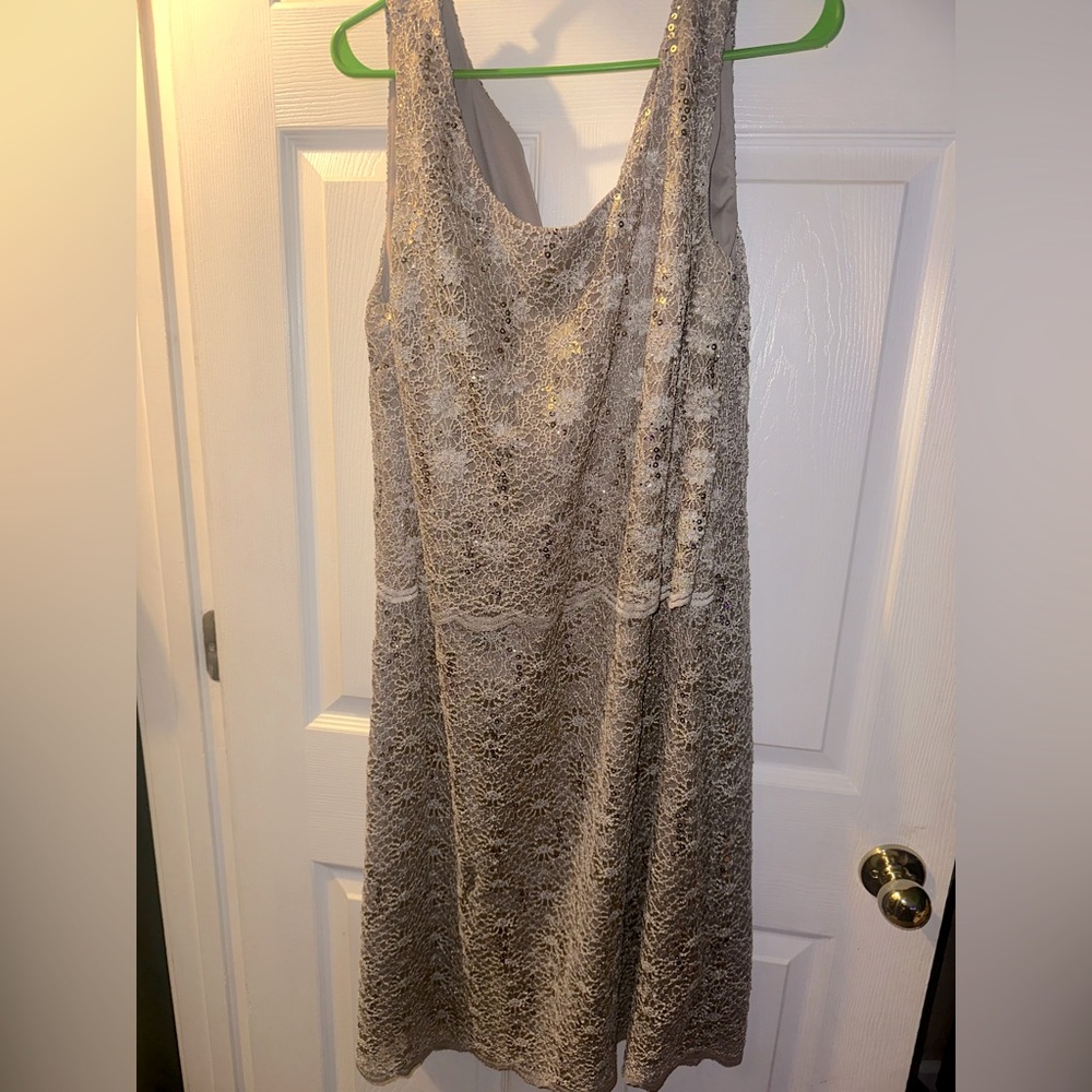 Elegant Lace Sleeveless Dress - Cream